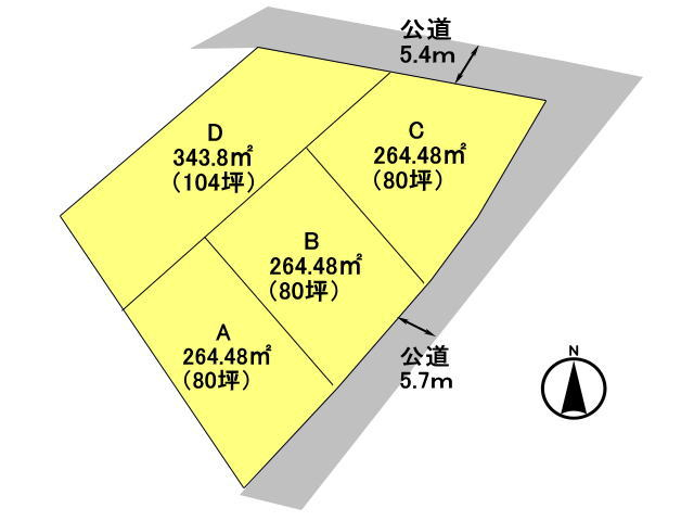 高崎市金古町　土地　全4区画