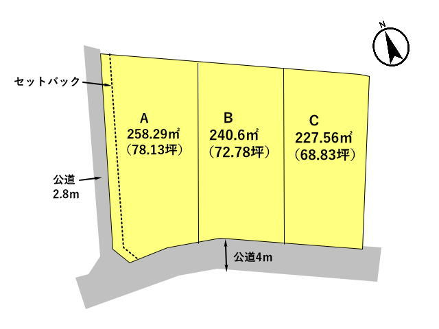 高崎市金古町　土地　全3区画