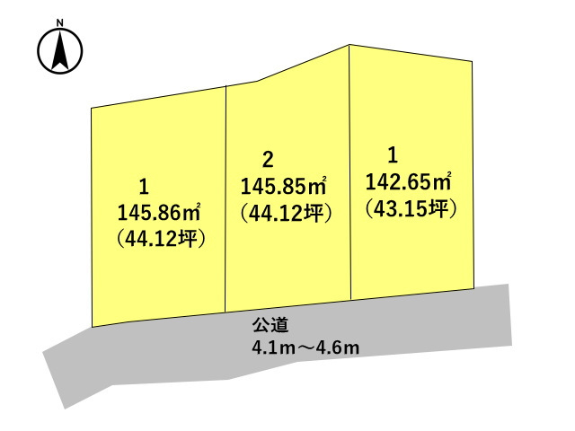 高崎市上小鳥町　土地　全3区画