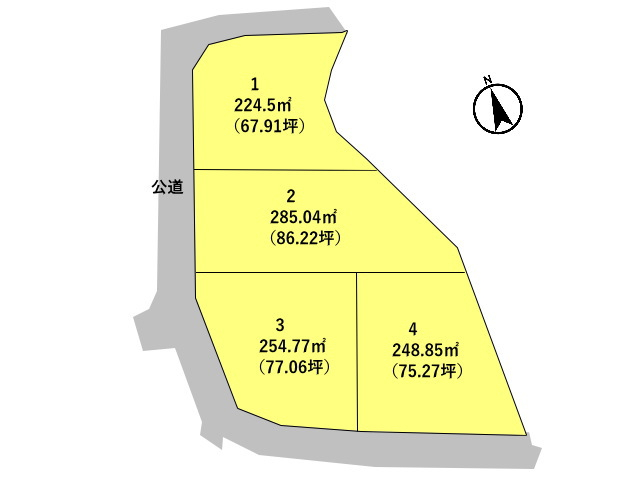 高崎市石原町　土地　全4区画