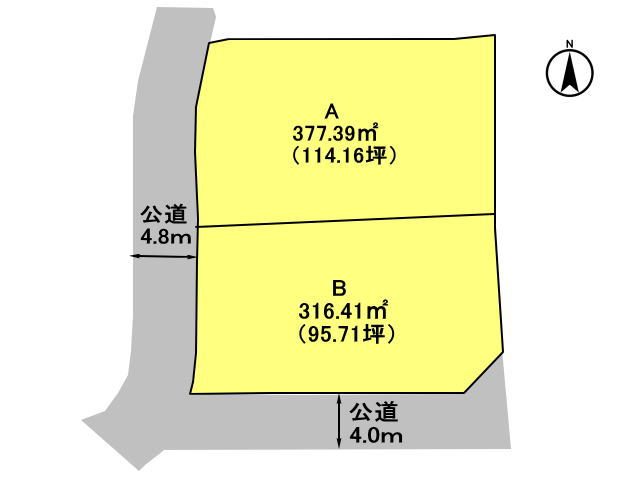 高崎市北新波町　土地　全2区画